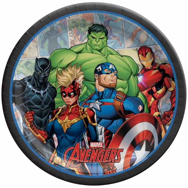 8 Pack Marvel Powers Unite Paper Plates - 23cm