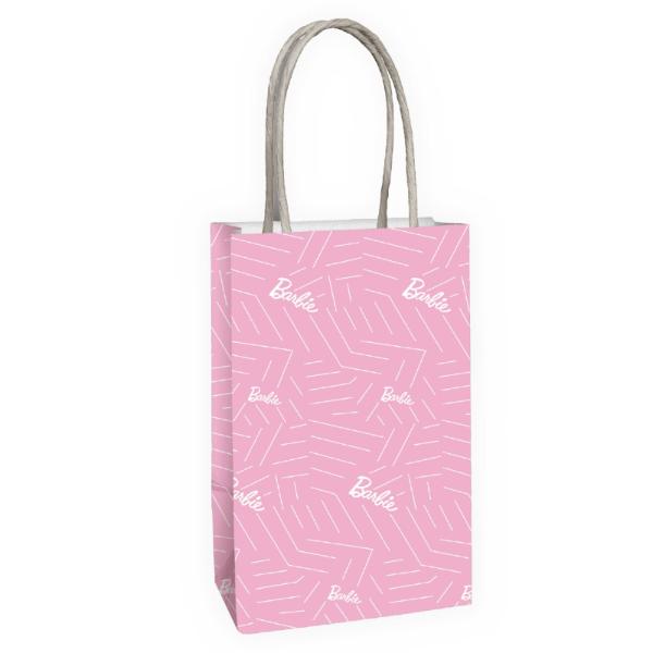 8 Pack Barbie Paper Kraft Bags - 13cm x 21cm x 8cm