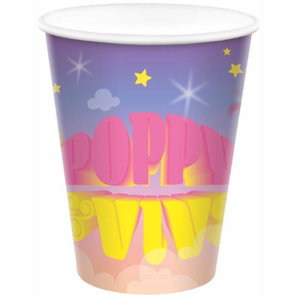 8 Pack Trolls 3 Band Together Paper Cups - 266ml