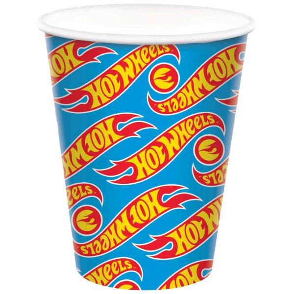 8 Pack Hot Wheels Paper Cups - 266ml