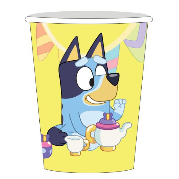 8 Pack Bluey Paper Cups - 266ml
