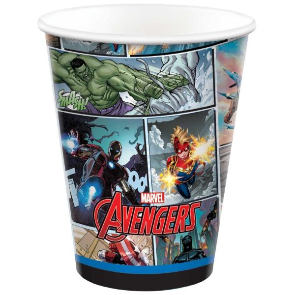 8 Pack Marvel Powers Unite Paper Cups - 266ml