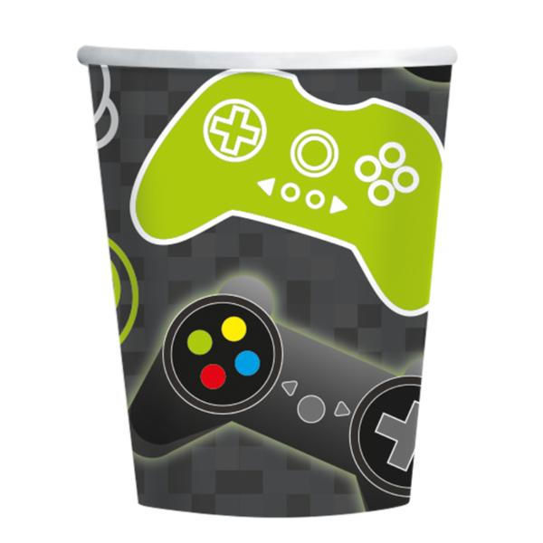 8 Pack Level Up Paper Cups - 266ml