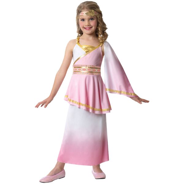 Roman Goddess Girls Kids Costume - 6 - 8 Years