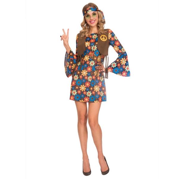 Adult Groovy Hippy Women Costume - Size 14 - 16