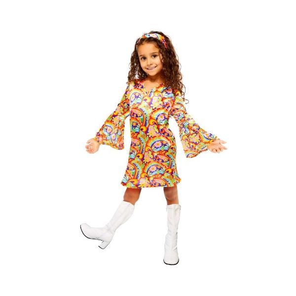 Kids Hippie Rainbow Costume - 4 - 6 Years