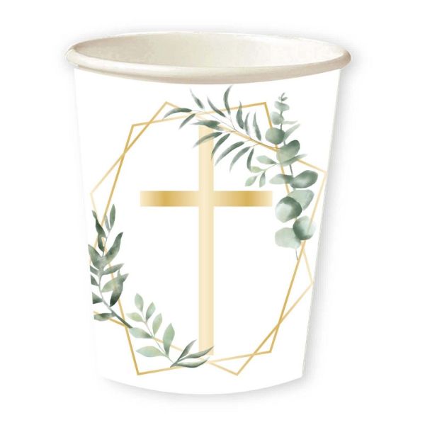 8 Pack Botanical Celebration Paper Cups - 237ml