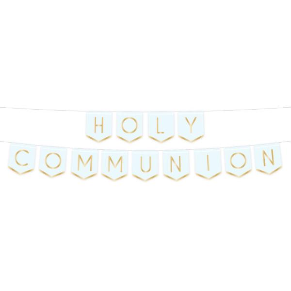 Botanical Celebration Blue Holy Communion Pennant Banner - 250cm