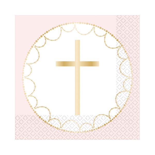 20 Pack Pink Botanical Celebration Lunch Napkins