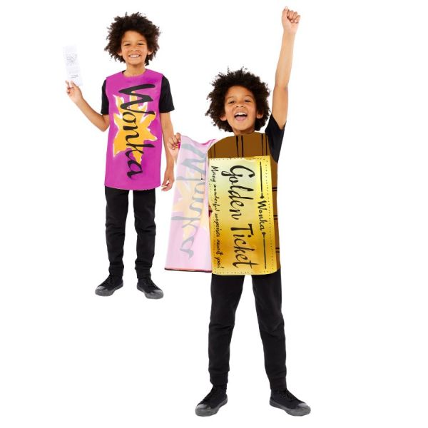 Kids Charlie & The Chocolate Factory Golden Ticket - Small - Medium