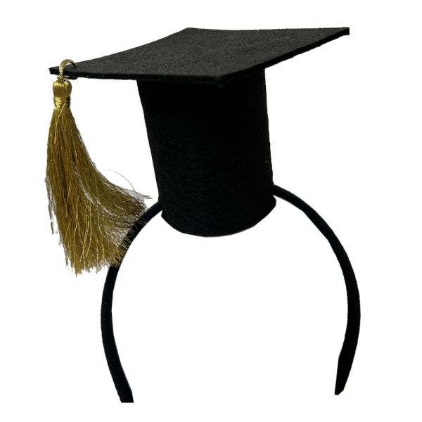 Black & Gold Graduation Fabric Mortarboard Headband