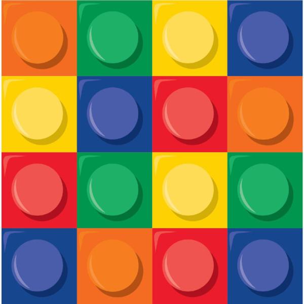 16 Pack Block Party Beverage Napkins