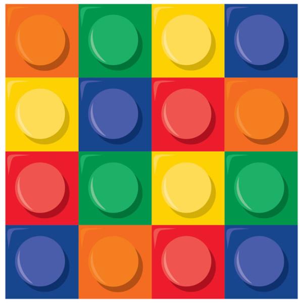 16 Pack Block Party Lunch Napkins