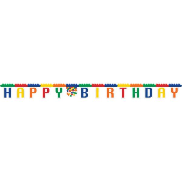 Block Party Happy Birthday Jointed Banner - 18cm x 230cm