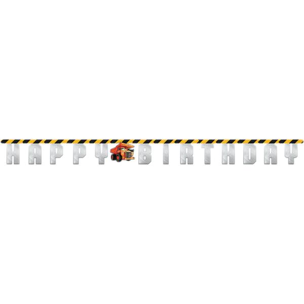 Big Dig Construction Happy Birthday Jointed Banner - 18cm x 305cm
