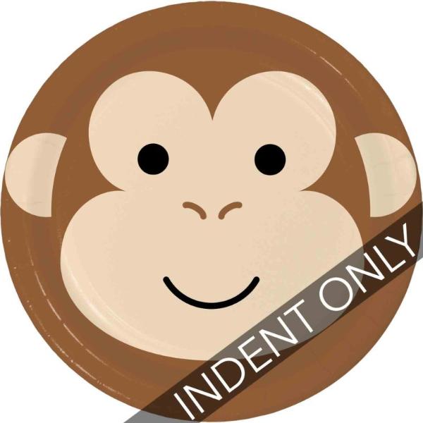 8 Pack Animal Monkey Face Luncheon Plates