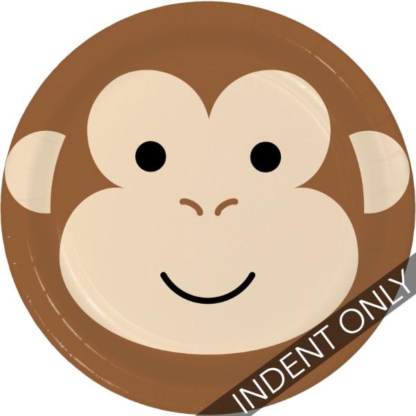 8 Pack Animal Monkey Face Luncheon Plates