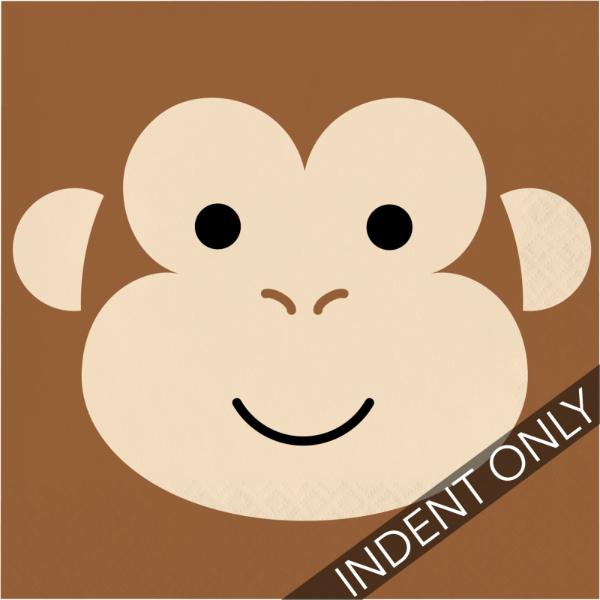 16 Pack Animal Monkey Face Luncheon Napkins
