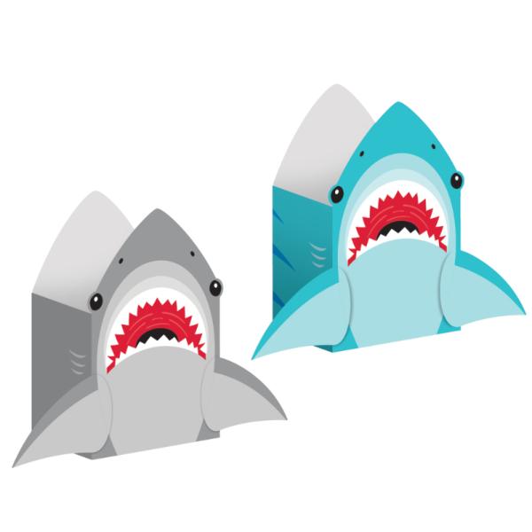 8 Pack Shark Party Paper Treat Bags - 20cm x 11cm