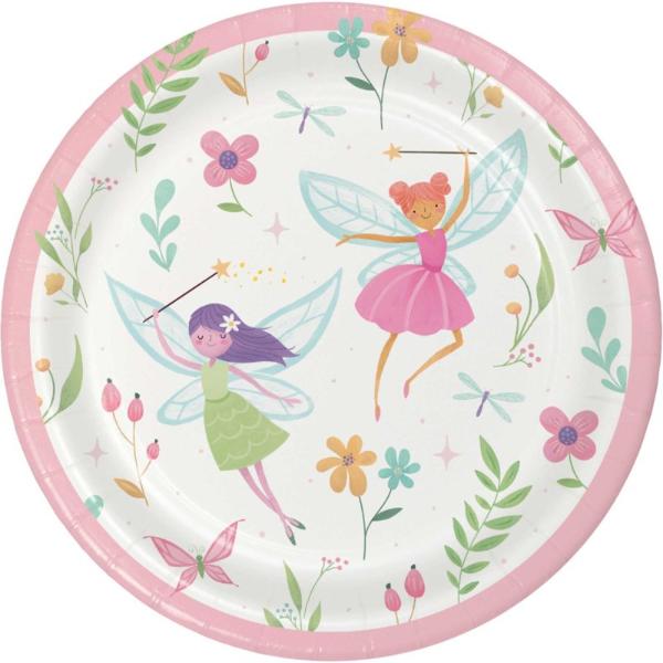 8 Pack Fairy Forest Lunch Paper Plates - 18cm