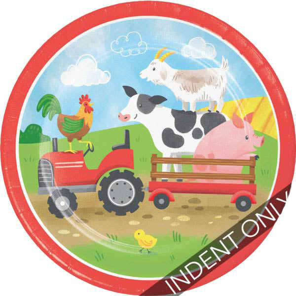 8 Pack Farm Animals Luncheon Plates