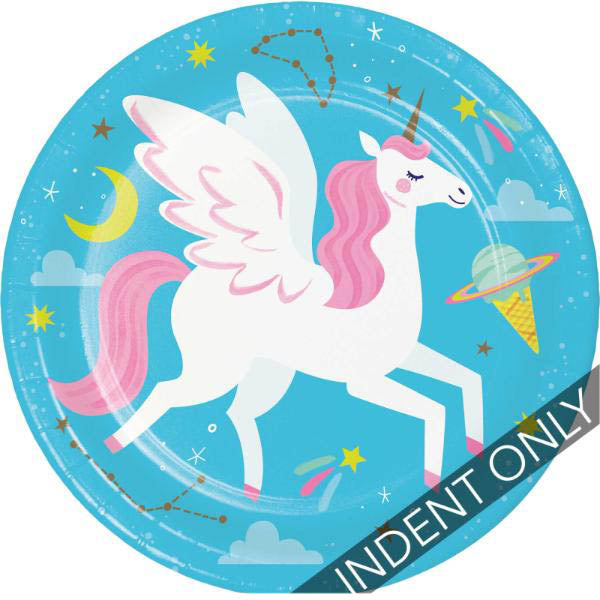 8 Pack Unicorn Galaxy Luncheon Plates