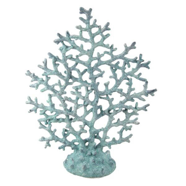 Blue & White Finish Coral - 34cm