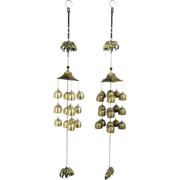 Elephant With Bell Wind Chime - 65cm