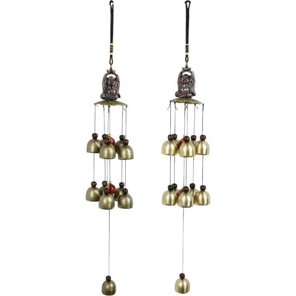 Lucky Buddha Gold Bell Wind Chime - 47cm