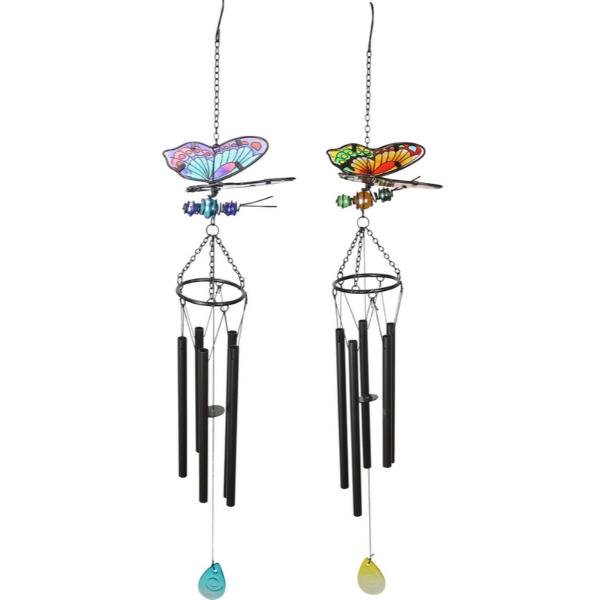 Metal Glass Butterly Chime