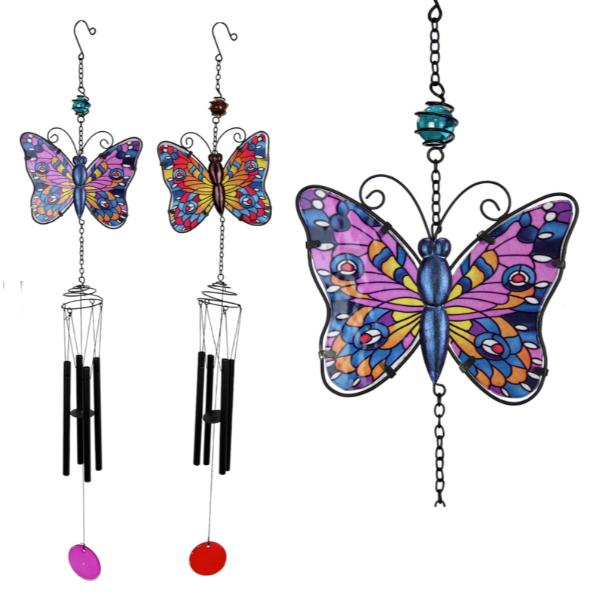 Mosaic Glass Butterfly Wind Chime