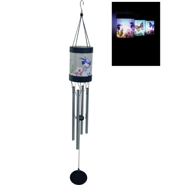 Solar Blue Wren Wind Chime - 77cm