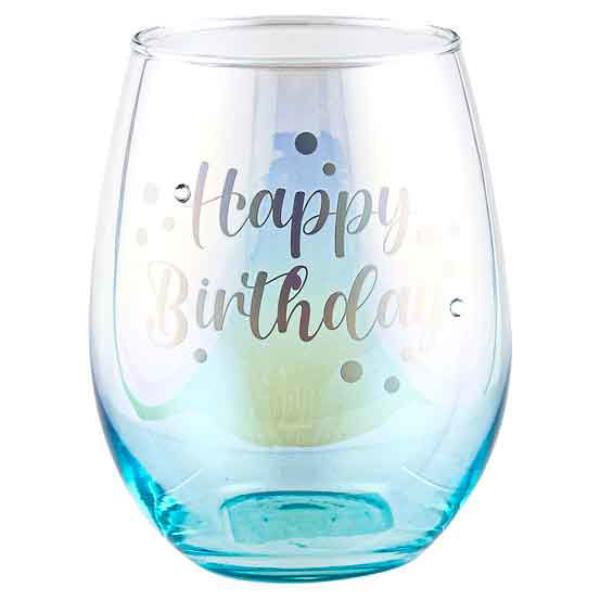 Happy Birthday Stemless Holographic Glass - 560ml