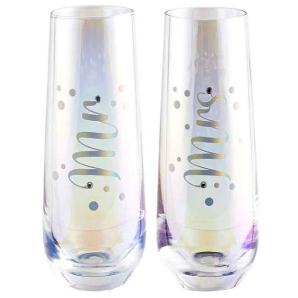 2 Pack Mr & Mrs Stemless Glass Set - 280ml