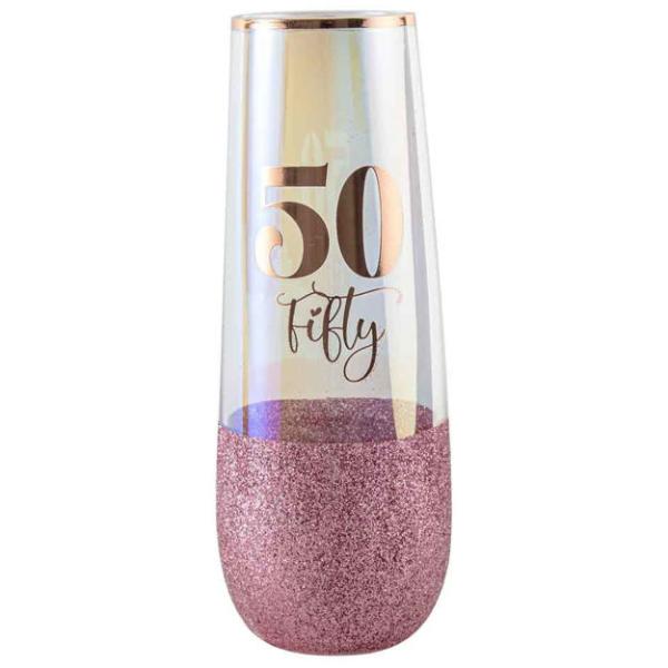 50 Glitterati Colour Stemless Champagne Glass - 180ml