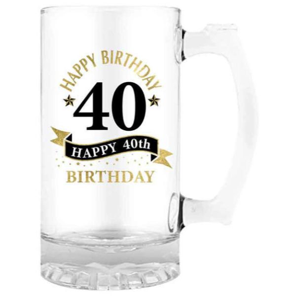 Happy 40th Birthday Beer Stein - 490ml