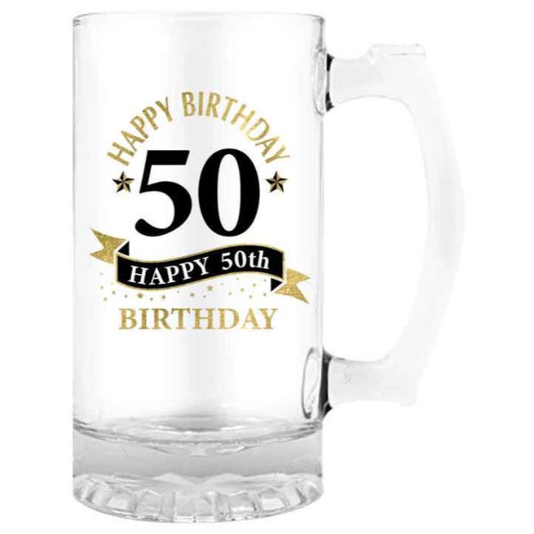 Happy 50th Birthday Beer Stein - 490ml