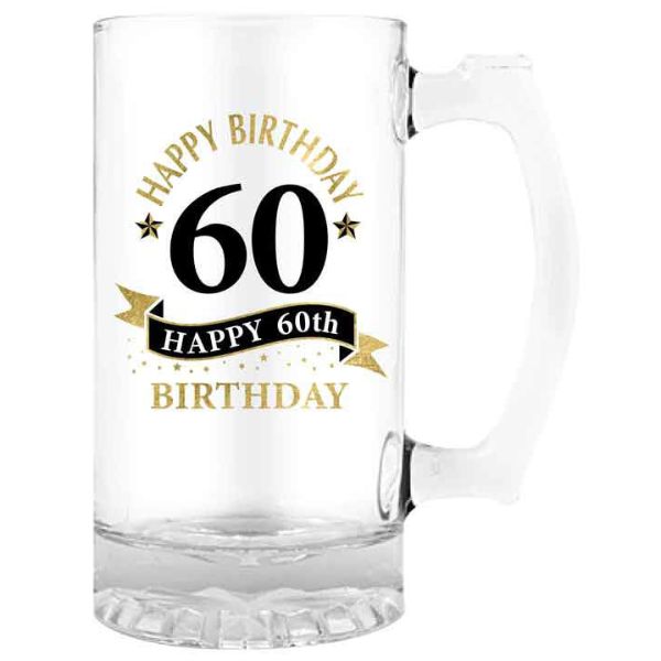 Happy 60th Birthday Beer Stein - 490ml