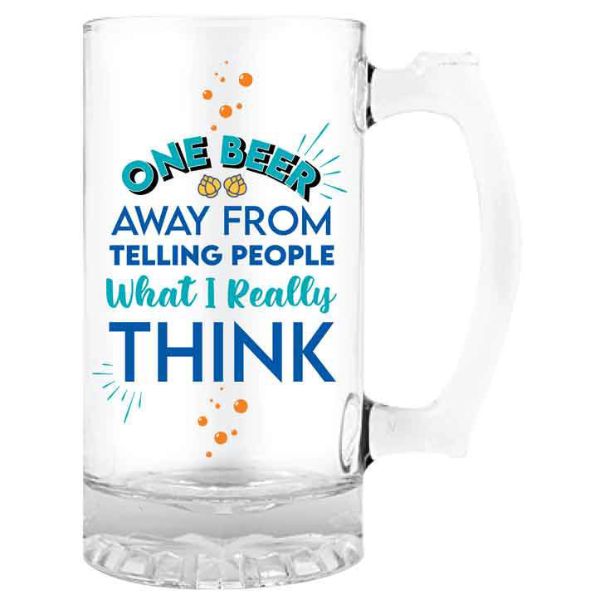 One Beer Away From Telling People Beer Stein - 490ml