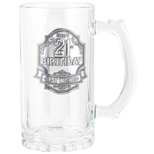 21 Birthday Badge Beet Stein - 490ml