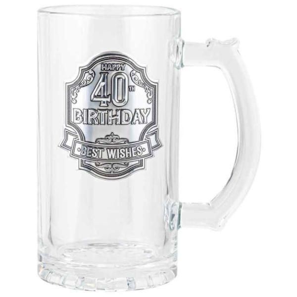 40th Birthday Badge Beet Stein - 490ml