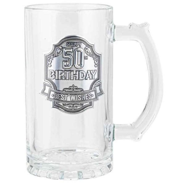 50th Birthday Badge Beer Stein