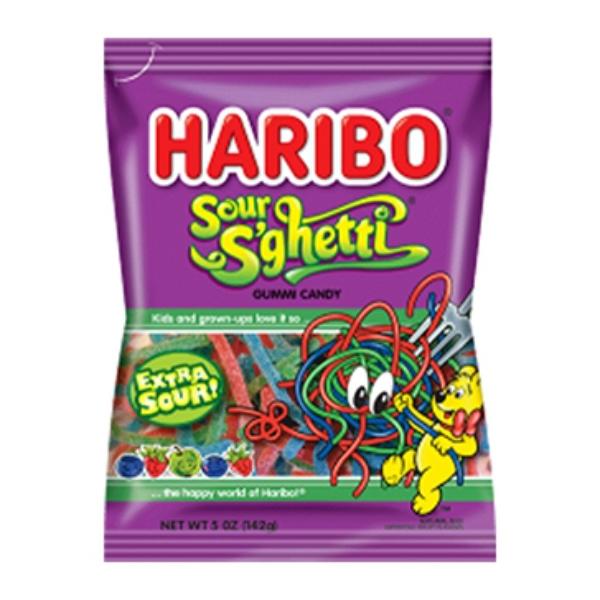 Haribo Sour Sghetti Gummy Candy - 142g