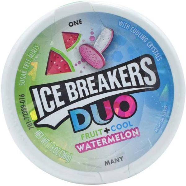 Ice Breakers Watermelon Duo Fruit + Cool Sugarfree Mints