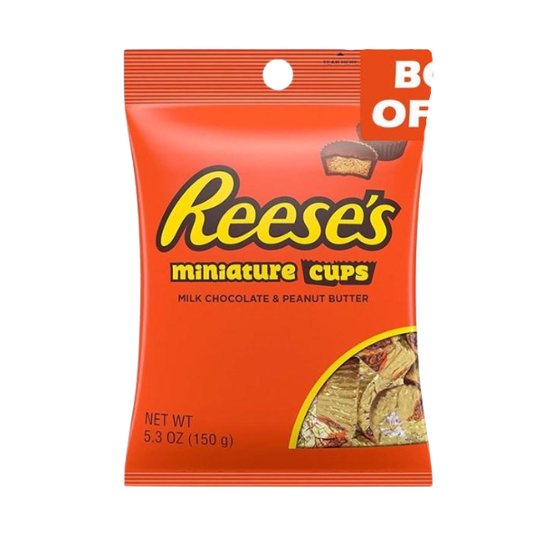 Reeses Miniature Milk Chocolate & Peanut Butter Cups - 150g