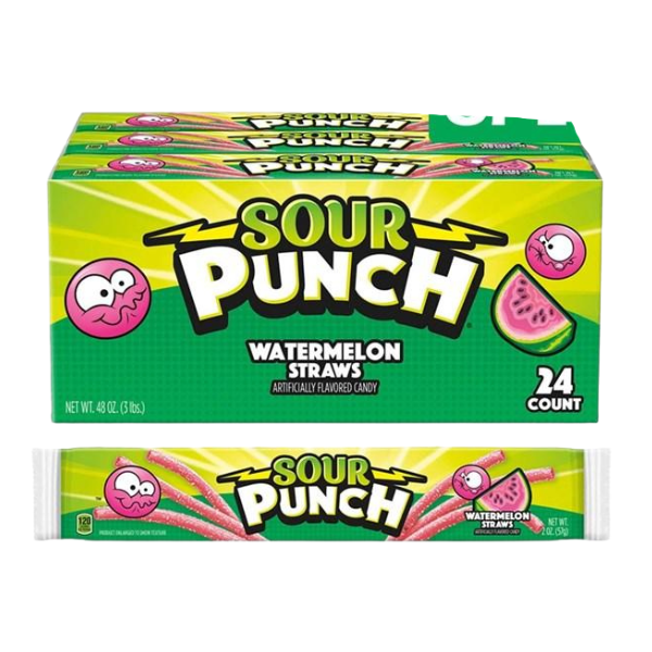Sour Punch Watermelon Straws - 57g