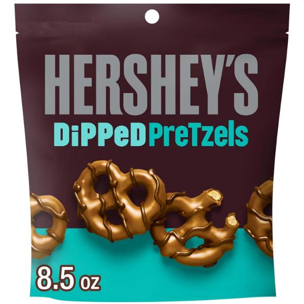 Hersheys Milk & Dark Chocolate Covered Dipped Pretzels Bag - 240g