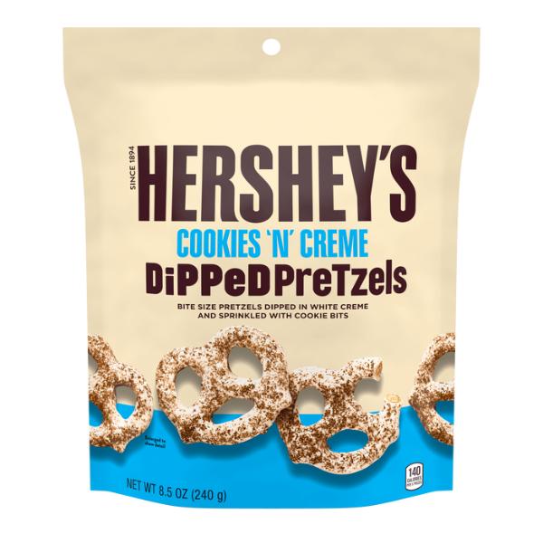 Hersheys Cookies N Creme Dipped Pretzels Candy Bag - 240g