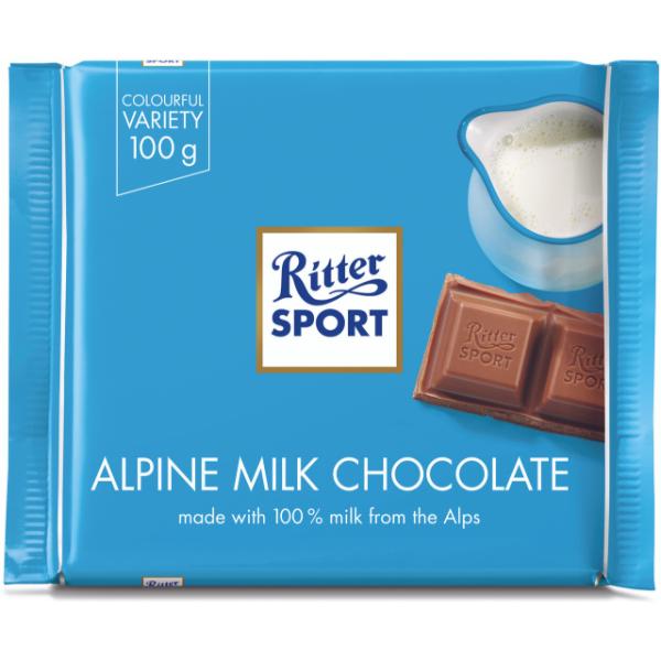 Ritter Alpine Milk Chocolate Block - 100g