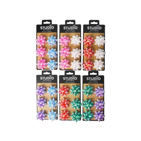6 Pack Iridescent Bow - 5cm